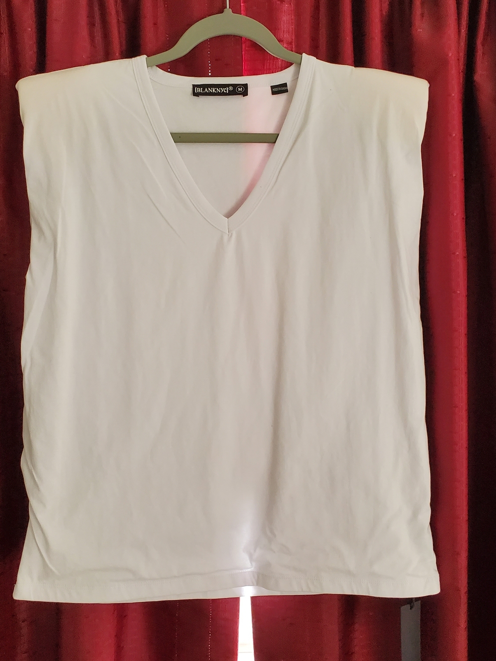 Blanc NYC Workout Sport White Cotton Tank Women Size Medium NWT